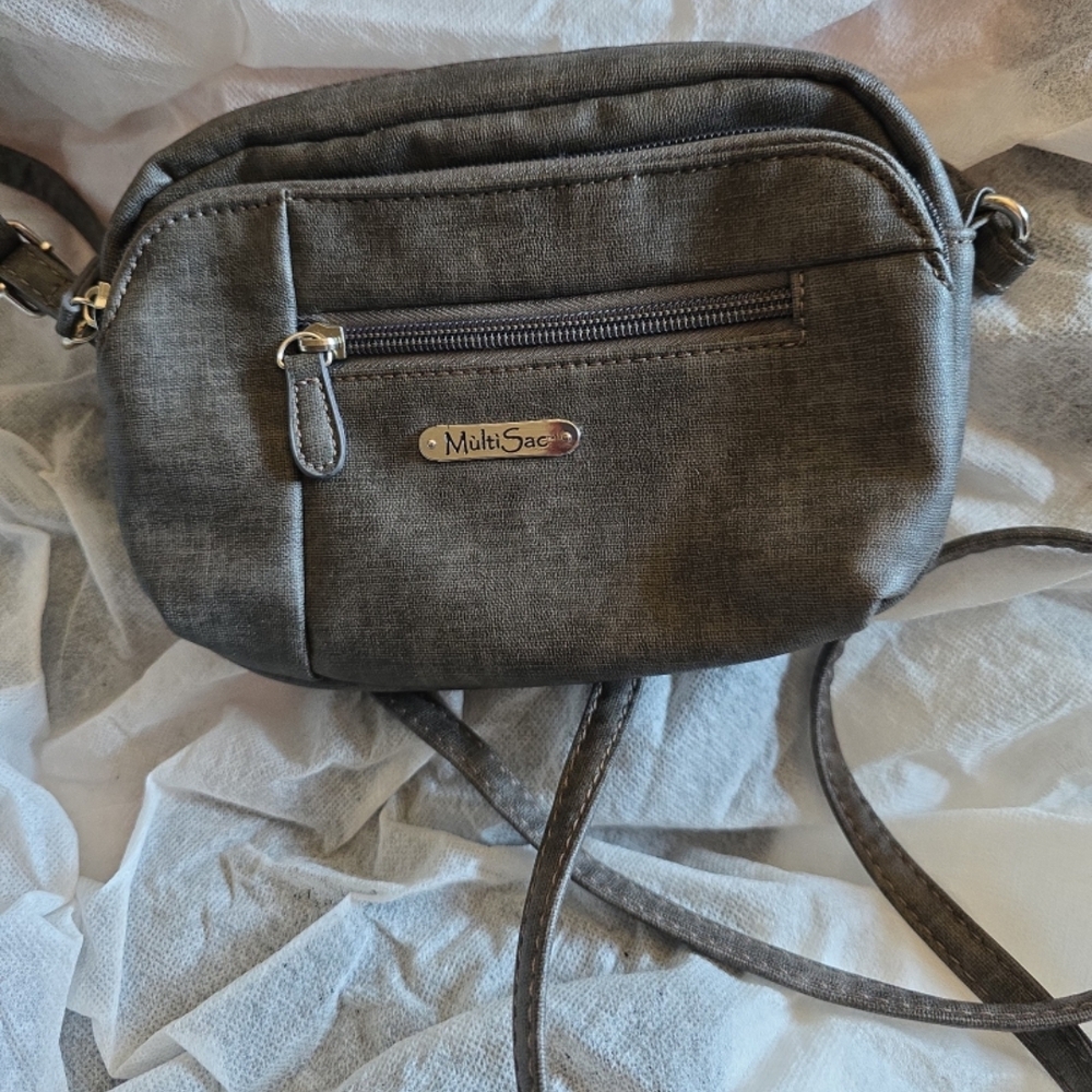 Multi-Sak Gray Crossbody Bag